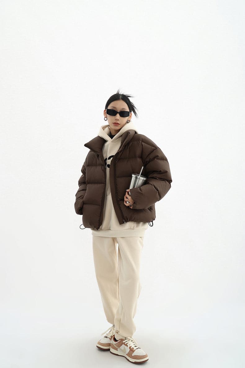 Chic Urban Contrast Layered Puffer Jacket