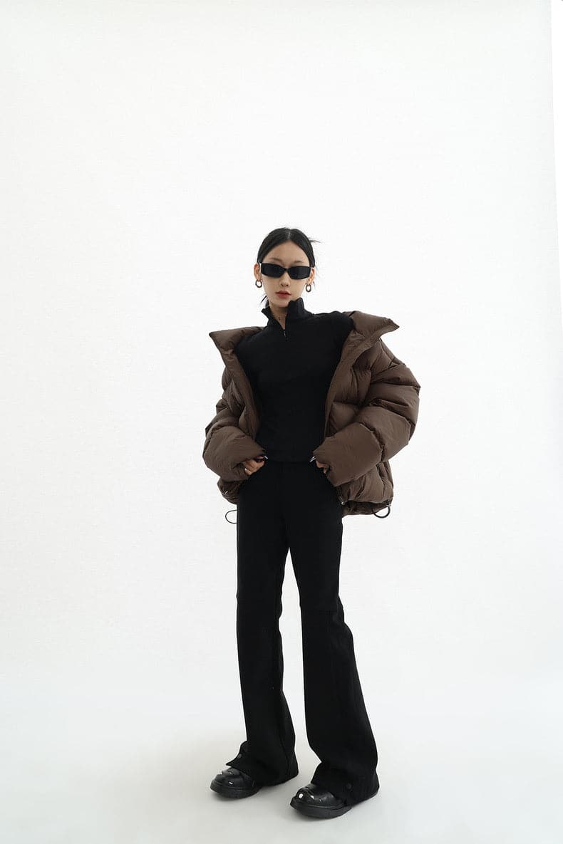 Chic Urban Contrast Layered Puffer Jacket