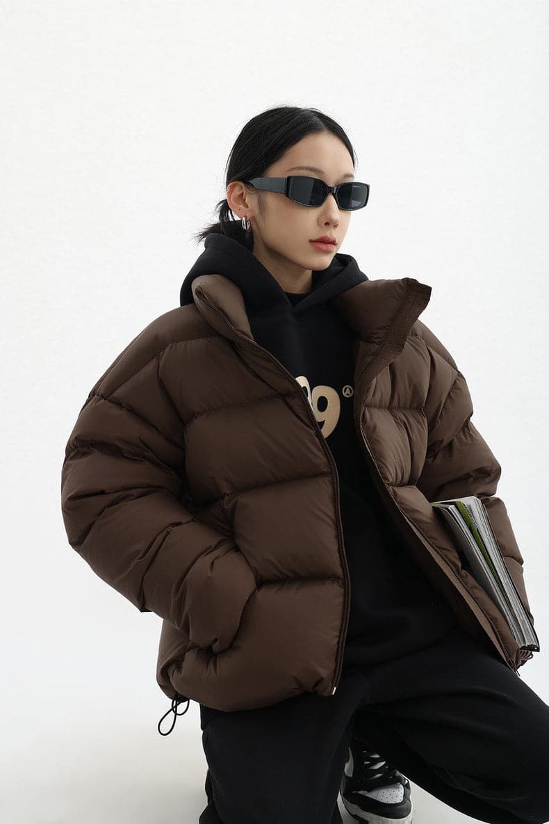 Chic Urban Contrast Layered Puffer Jacket