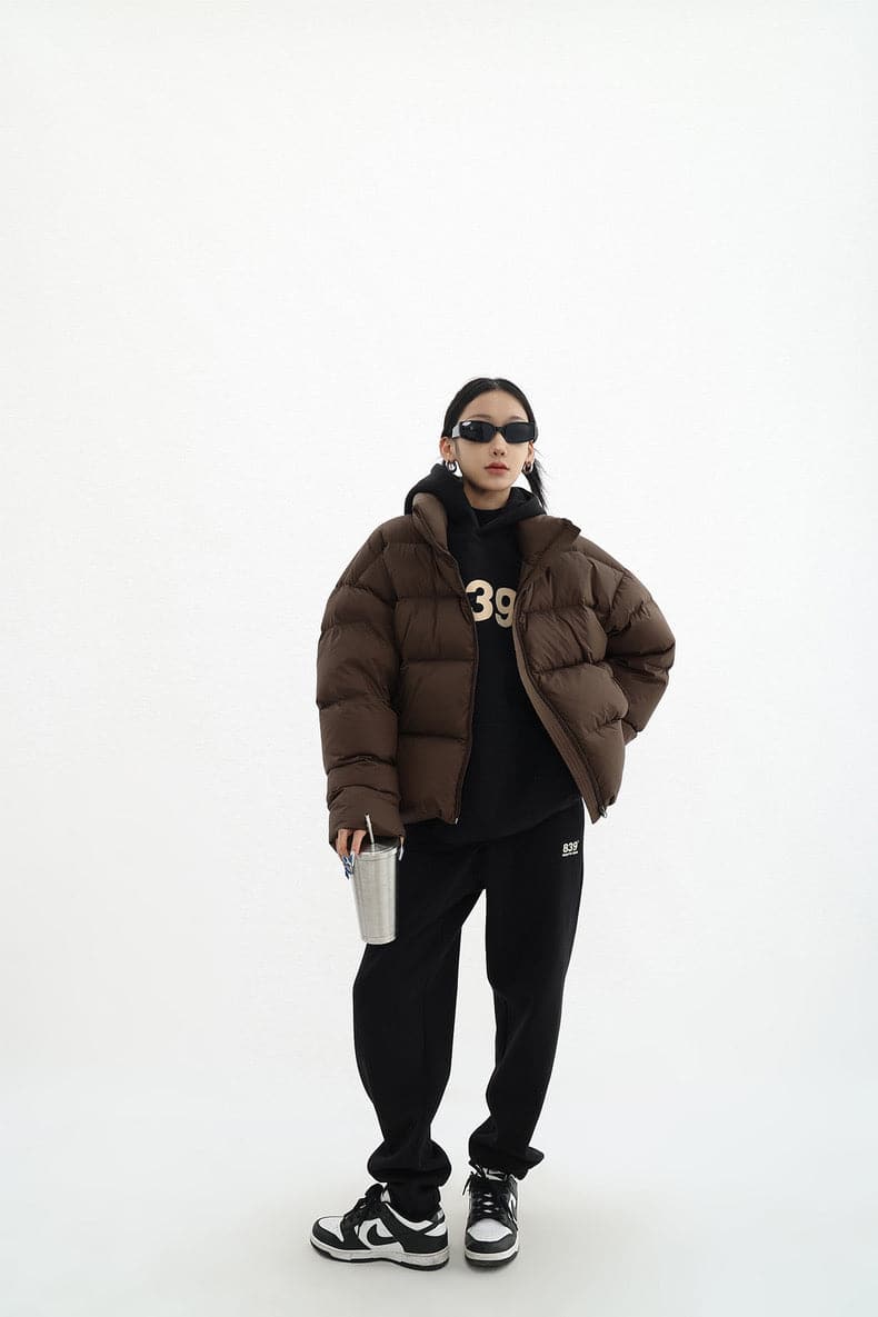 Chic Urban Contrast Layered Puffer Jacket