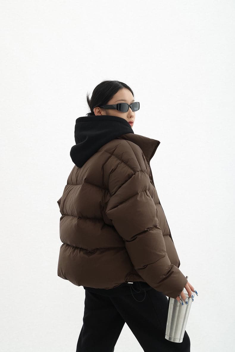 Chic Urban Contrast Layered Puffer Jacket