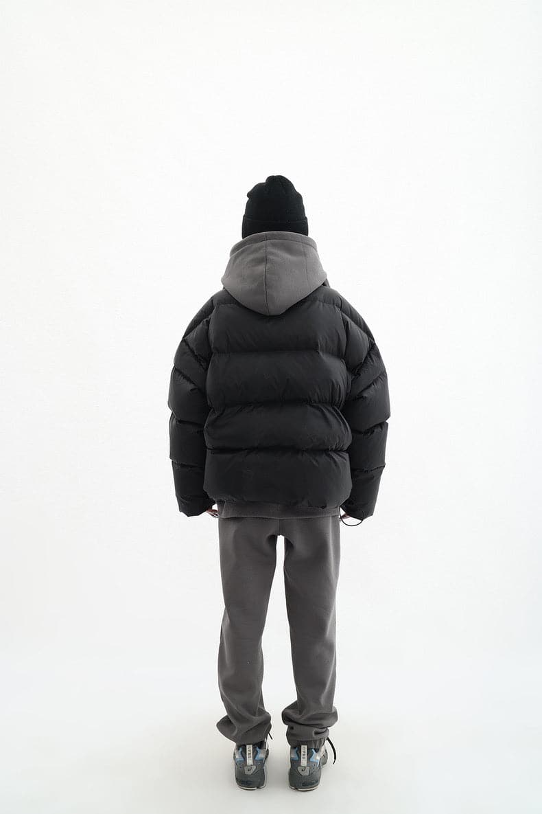 Chic Urban Contrast Layered Puffer Jacket