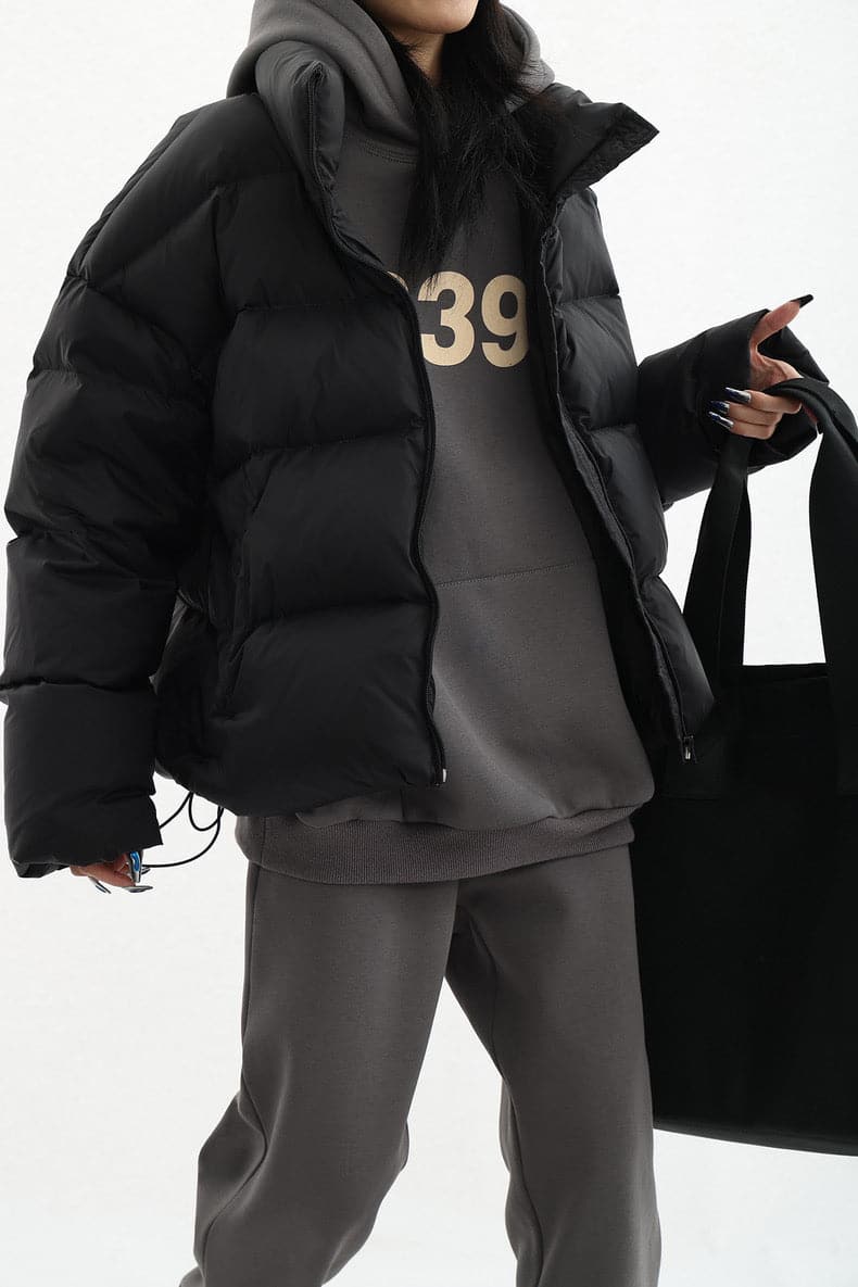 Chic Urban Contrast Layered Puffer Jacket