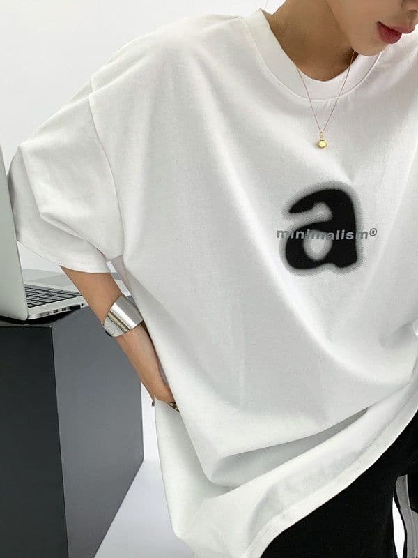 A Letter Print T-shirt - Sharbhy
