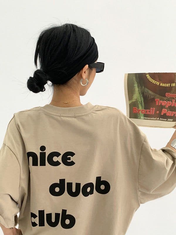 A Letter Print T-shirt - Sharbhy