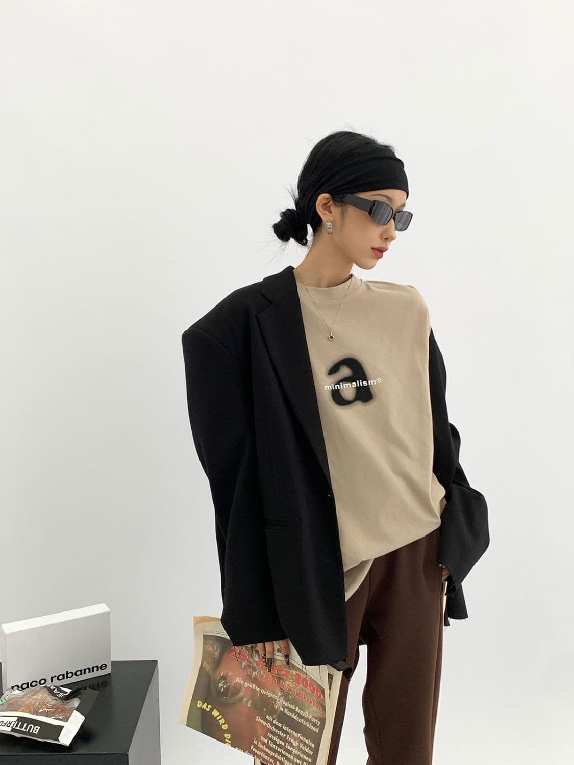 A Letter Print T-shirt - Sharbhy