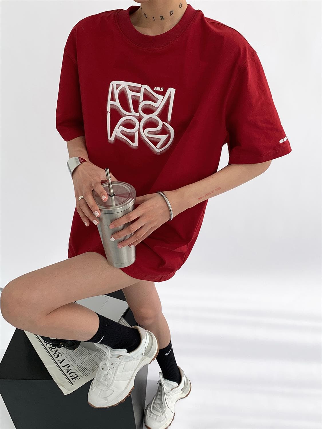 Heavyweight Cotton with Loose Fit and Ins T-shirt - Sharbhy
