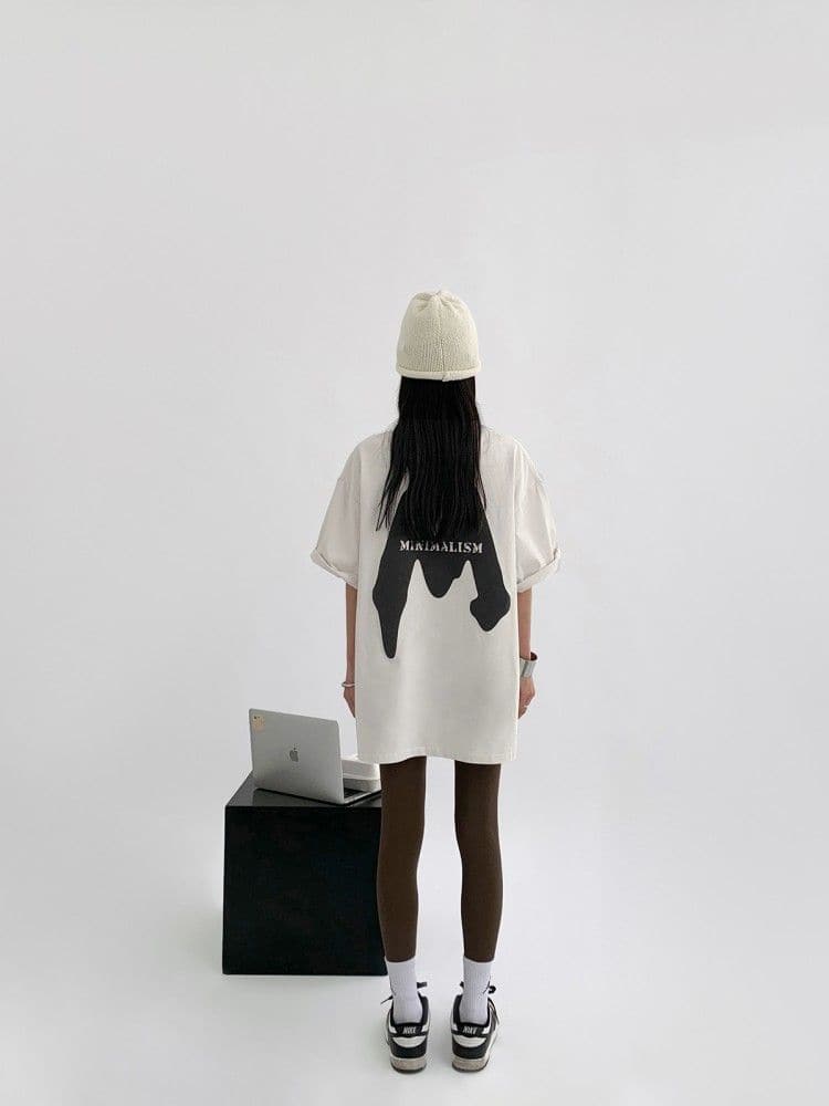 M Letter Print T-shirt - Sharbhy