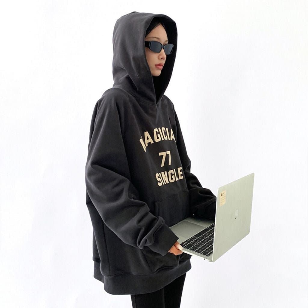 Magician Print Heavyweight Loose Fit Hoodie - Sharbhy