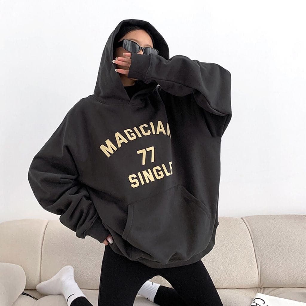 Magician Print Heavyweight Loose Fit Hoodie - Sharbhy