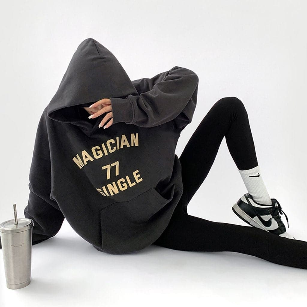 Magician Print Heavyweight Loose Fit Hoodie - Sharbhy