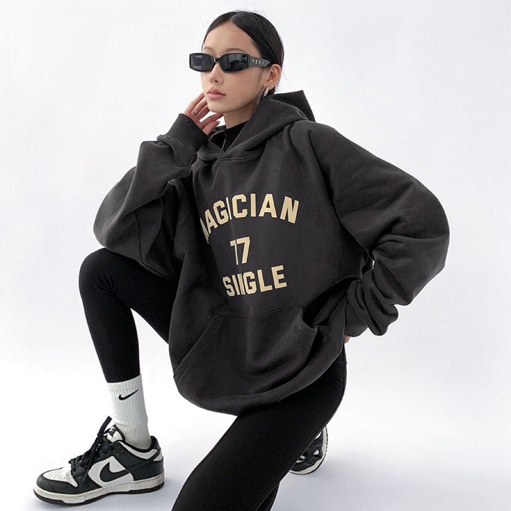 Magician Print Heavyweight Loose Fit Hoodie - Sharbhy