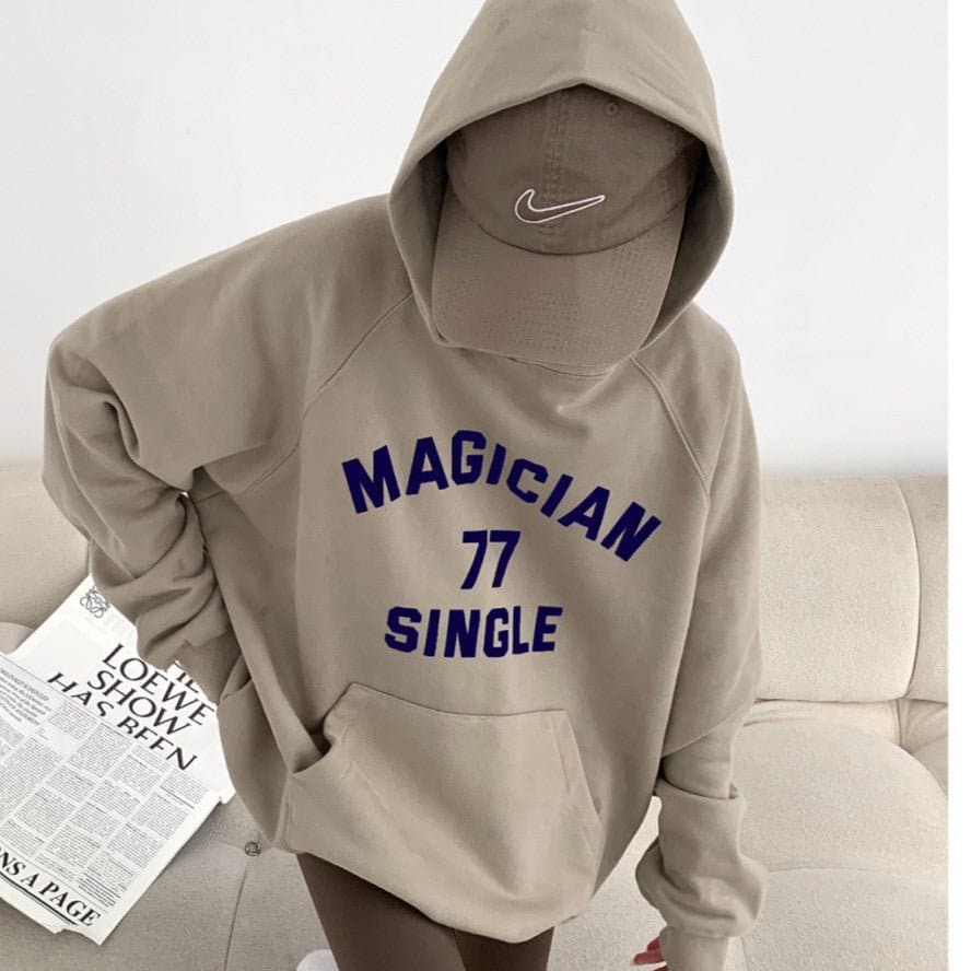 Magician Print Heavyweight Loose Fit Hoodie - Sharbhy