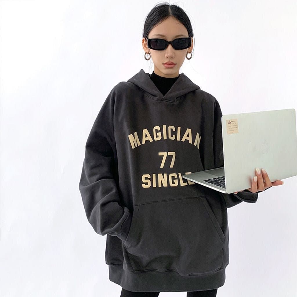 Magician Print Heavyweight Loose Fit Hoodie - Sharbhy