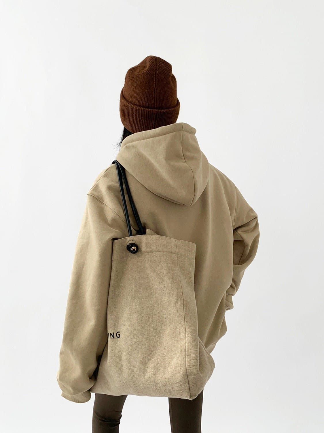 Minimalism Print Heavyweight Loose Fit Hoodie - Sharbhy