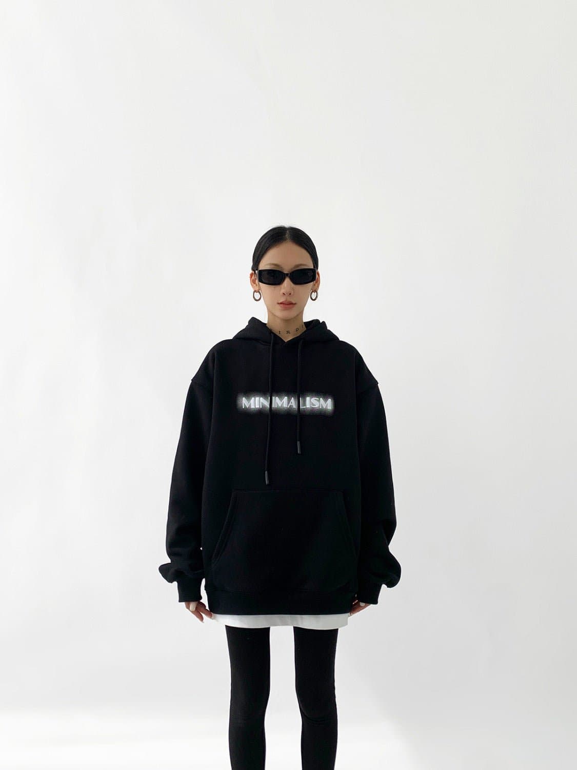 Minimalism Print Heavyweight Loose Fit Hoodie - Sharbhy