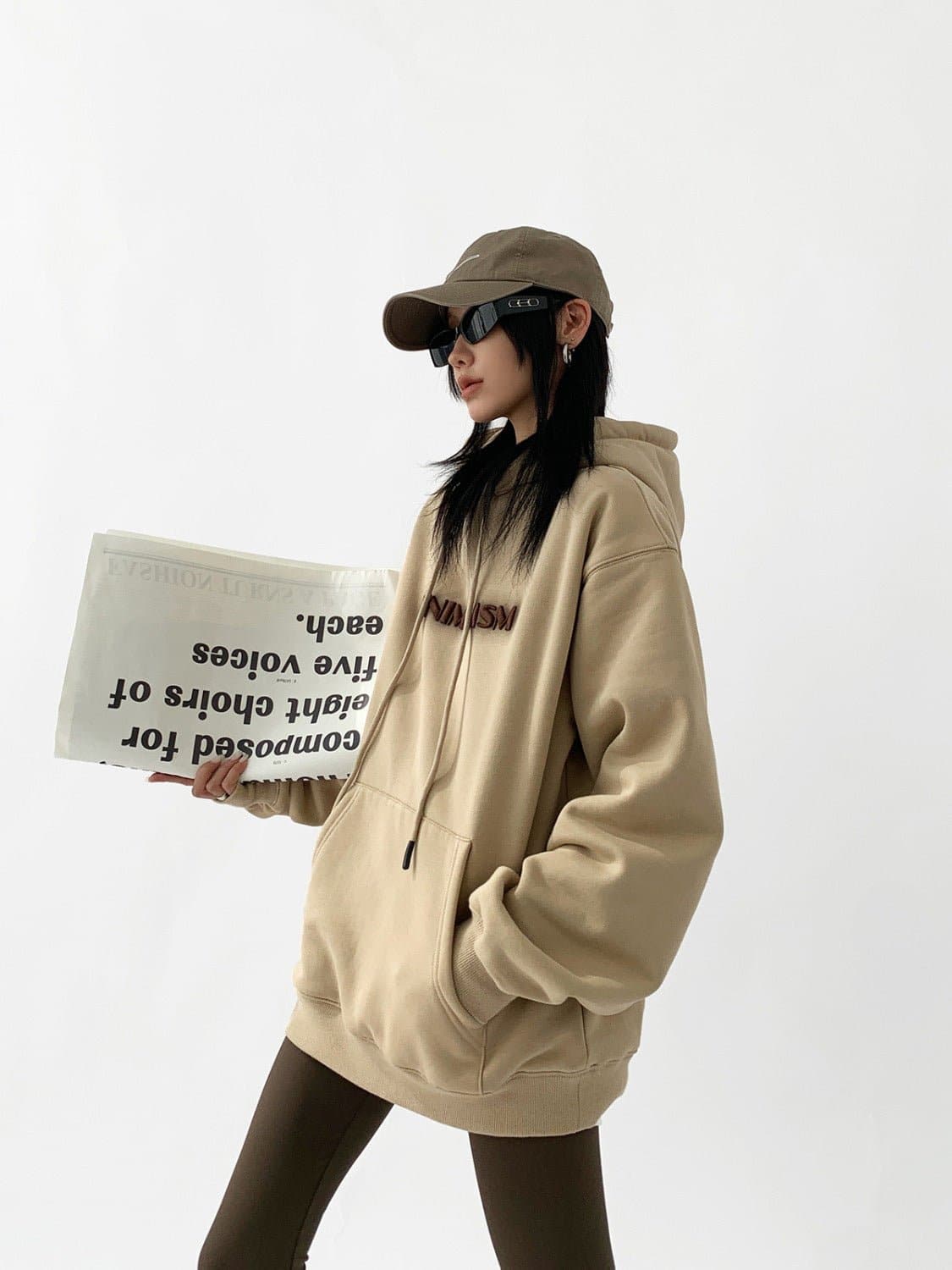 Minimalism Print Heavyweight Loose Fit Hoodie - Sharbhy