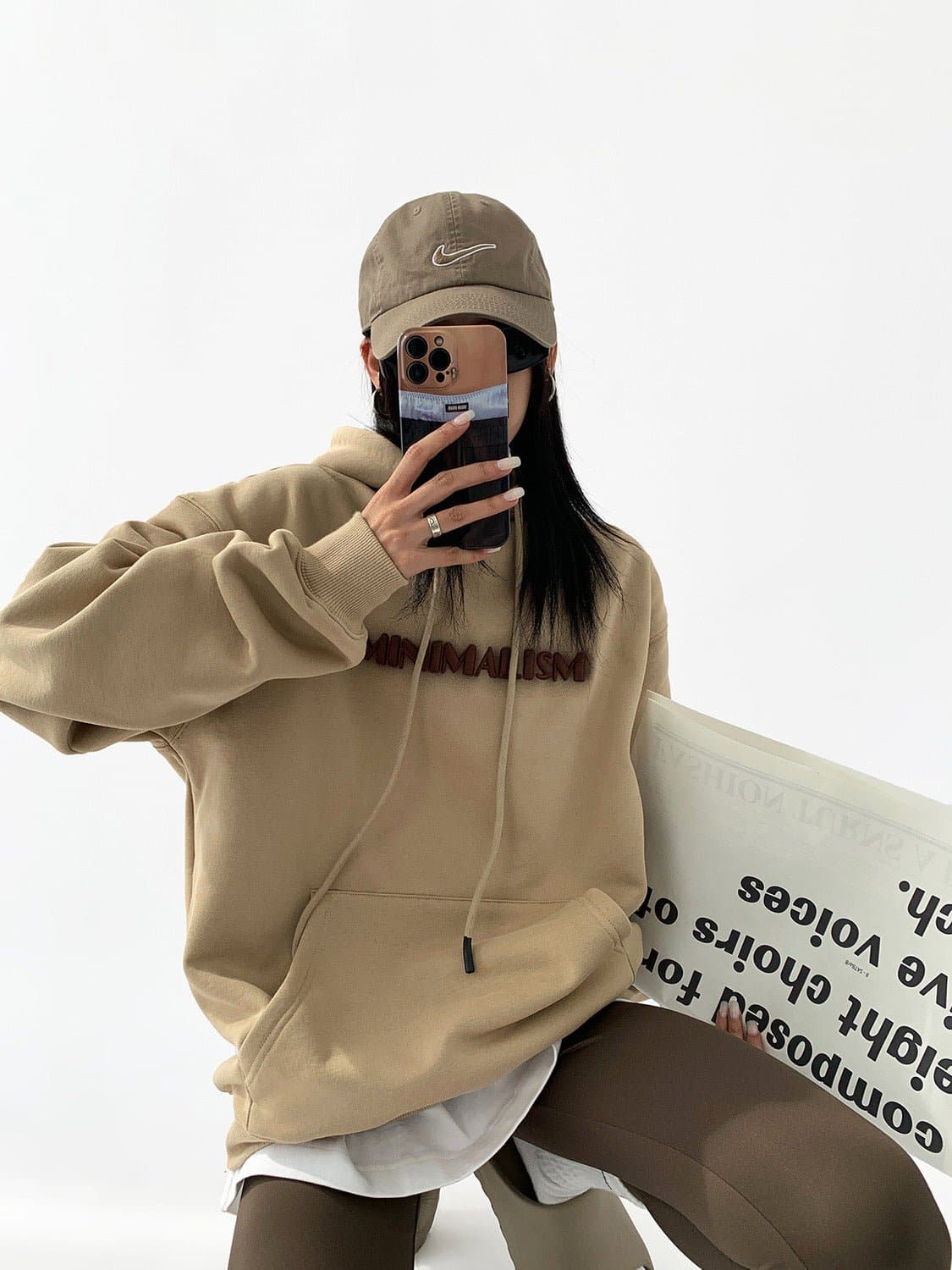 Minimalism Print Heavyweight Loose Fit Hoodie - Sharbhy