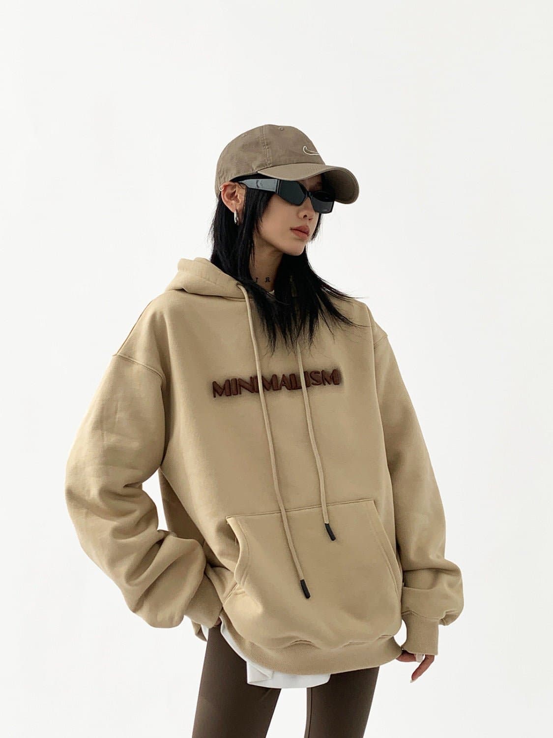 Minimalism Print Heavyweight Loose Fit Hoodie - Sharbhy