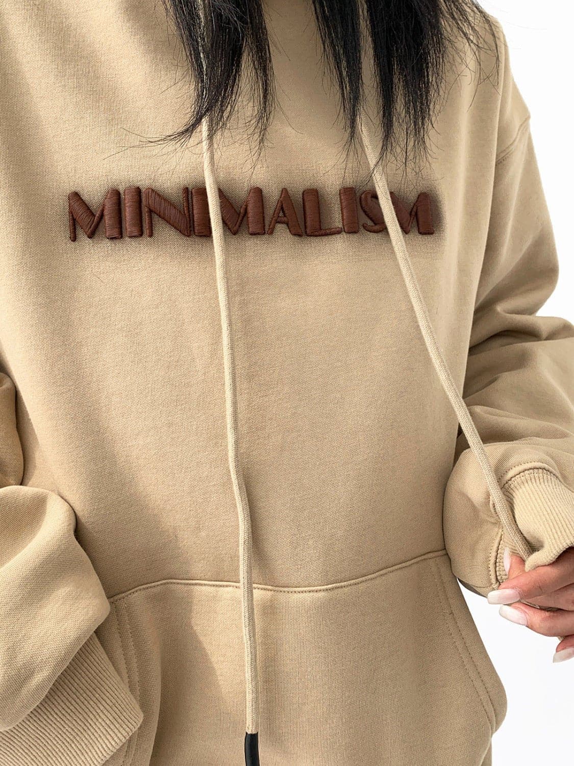 Minimalism Print Heavyweight Loose Fit Hoodie - Sharbhy