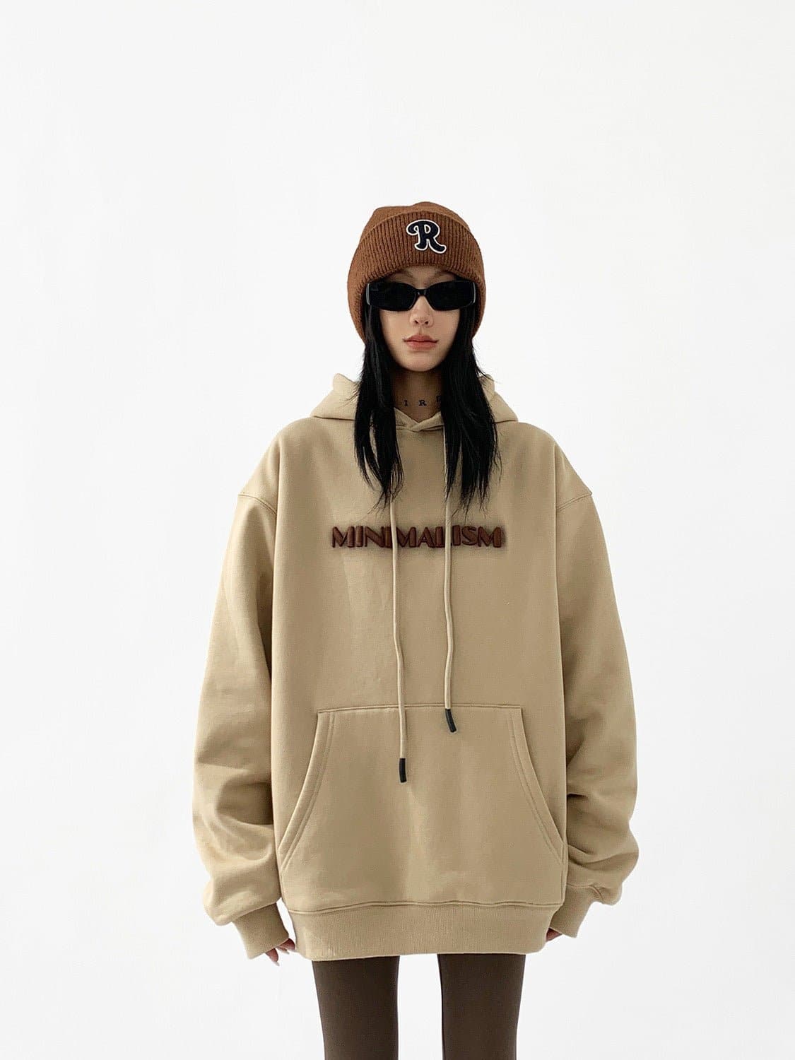 Minimalism Print Heavyweight Loose Fit Hoodie - Sharbhy