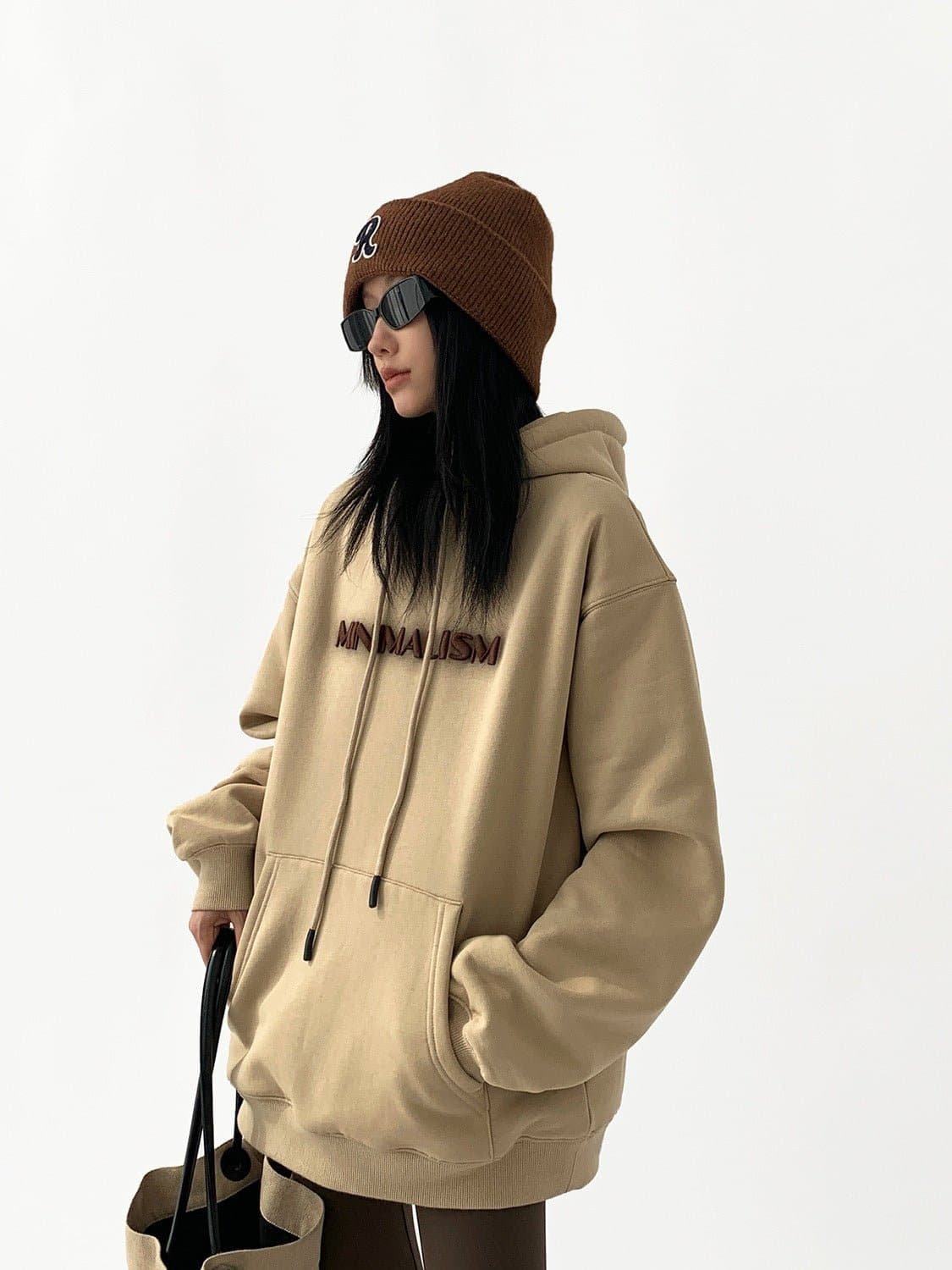 Minimalism Print Heavyweight Loose Fit Hoodie - Sharbhy