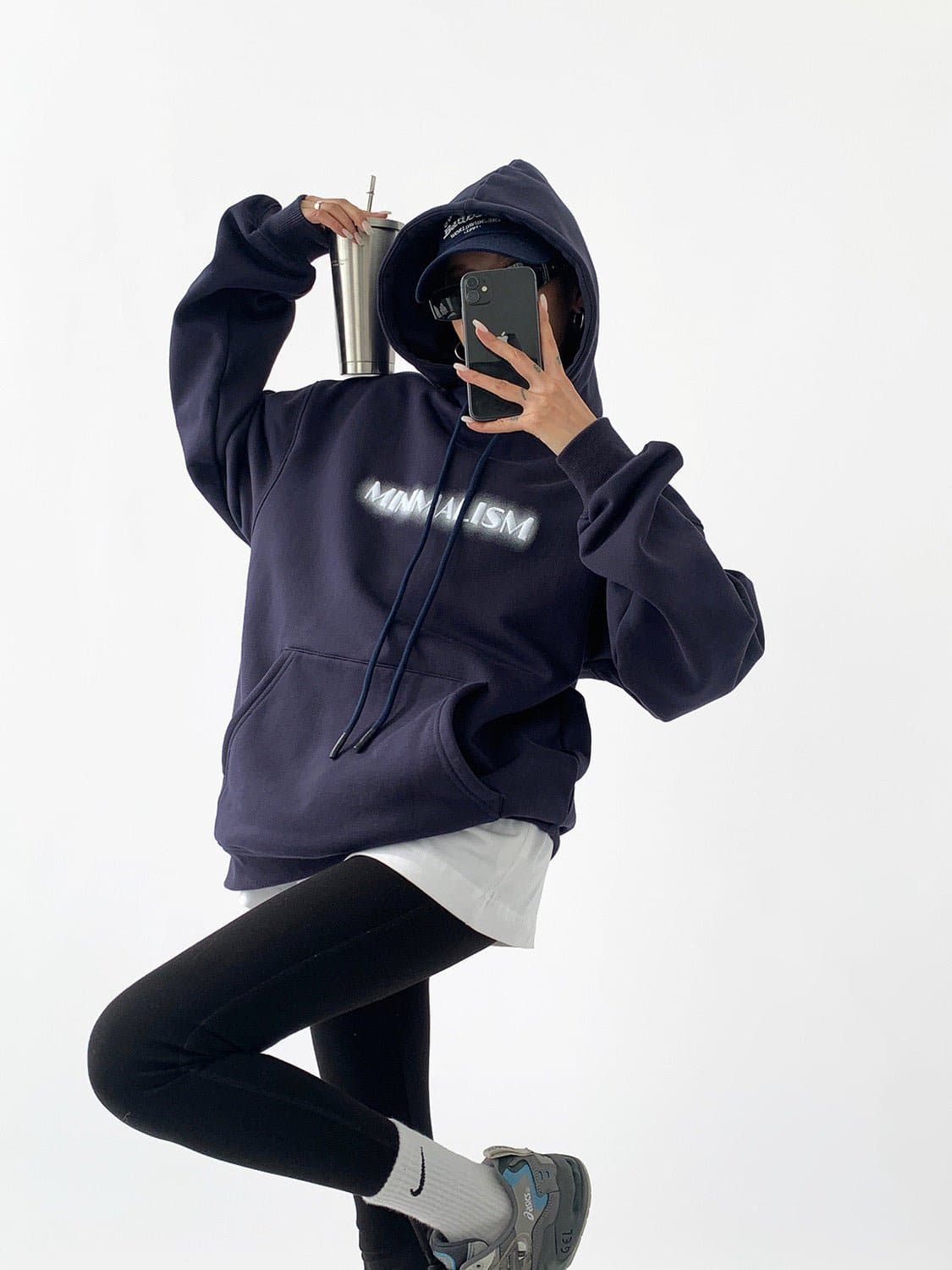 Minimalism Print Heavyweight Loose Fit Hoodie - Sharbhy