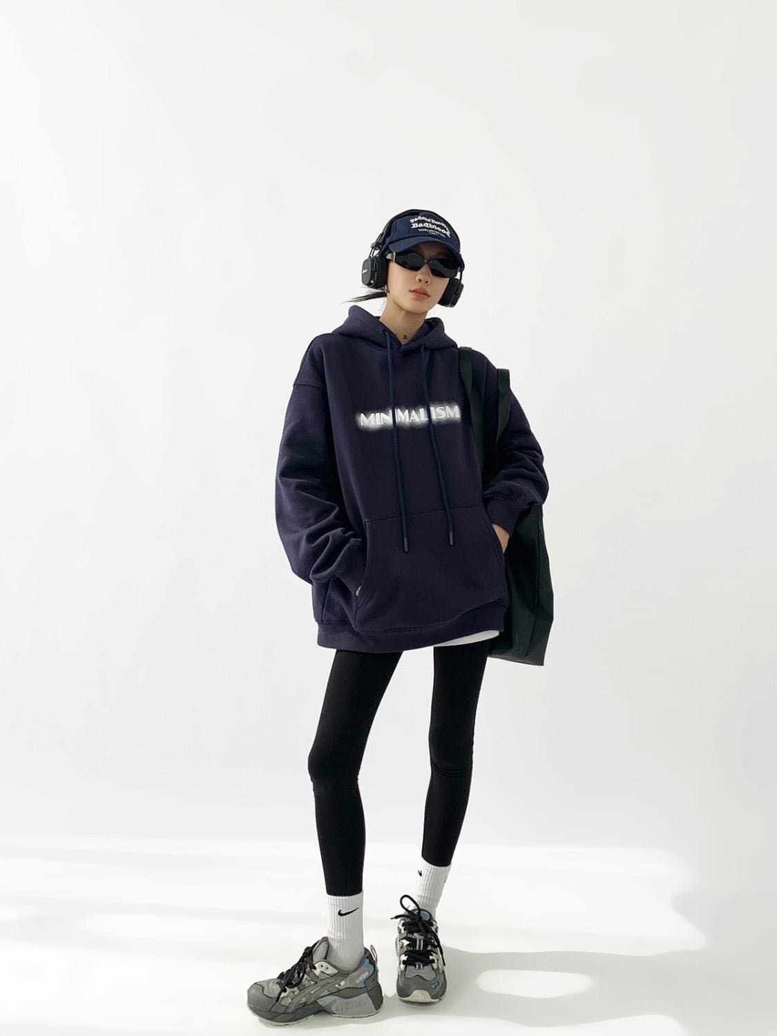 Minimalism Print Heavyweight Loose Fit Hoodie - Sharbhy