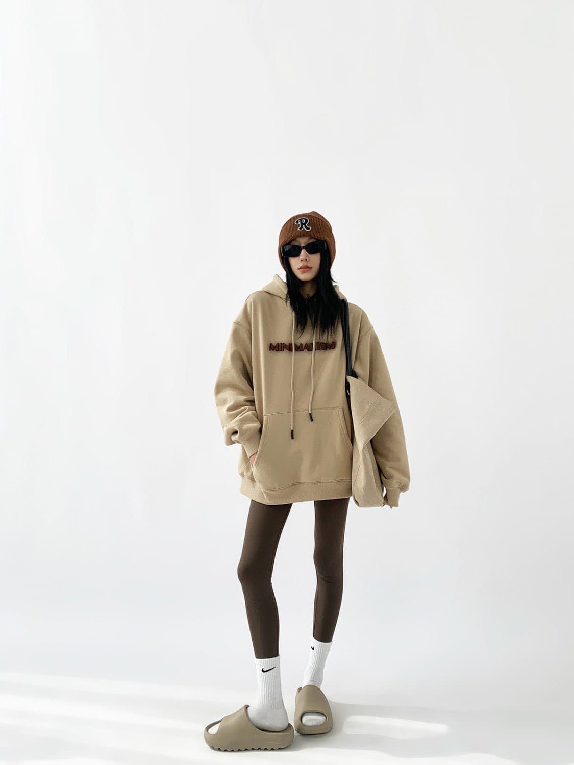 Minimalism Print Heavyweight Loose Fit Hoodie - Sharbhy