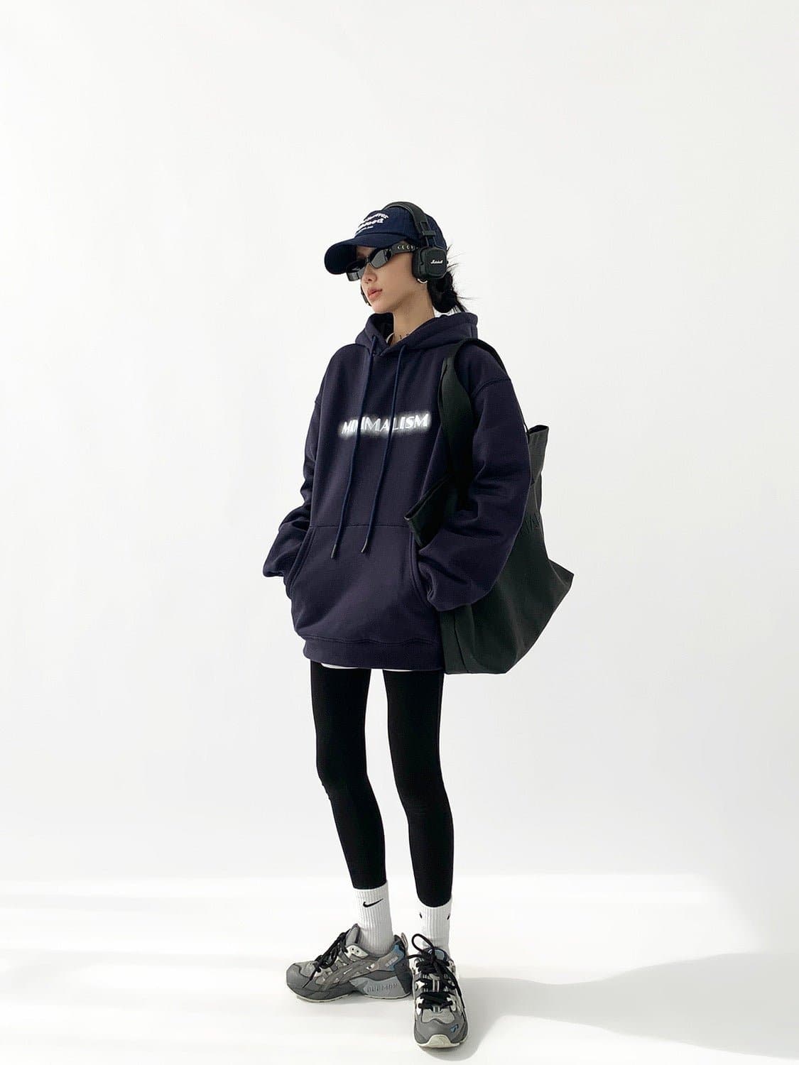 Minimalism Print Heavyweight Loose Fit Hoodie - Sharbhy