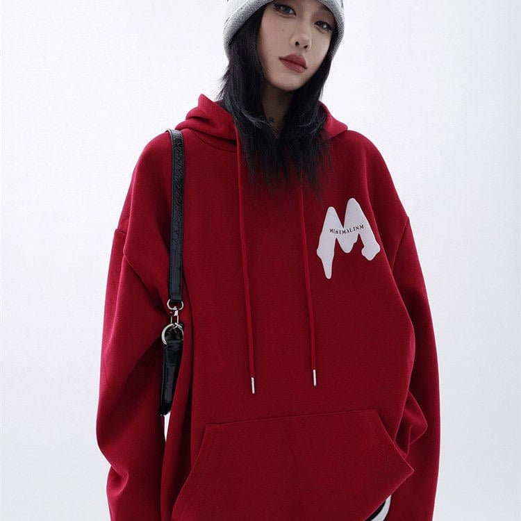 SignatureMist M Letter Loose-Fit Hoodie - Sharbhy