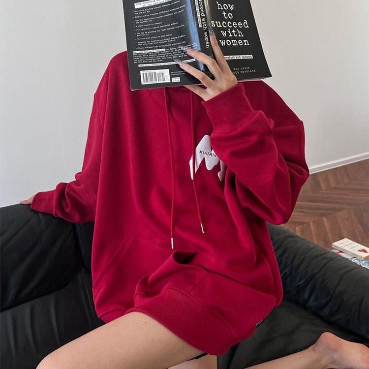 SignatureMist M Letter Loose-Fit Hoodie - Sharbhy
