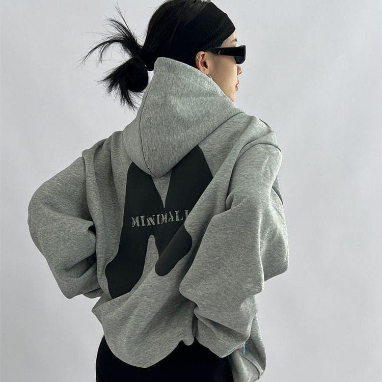 SignatureMist M Letter Loose-Fit Hoodie - Sharbhy