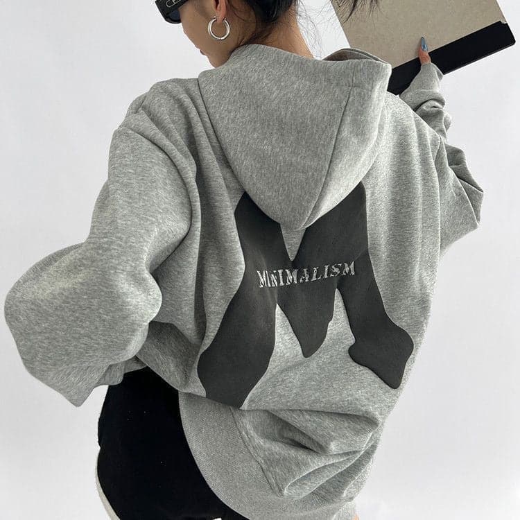 SignatureMist M Letter Loose-Fit Hoodie - Sharbhy