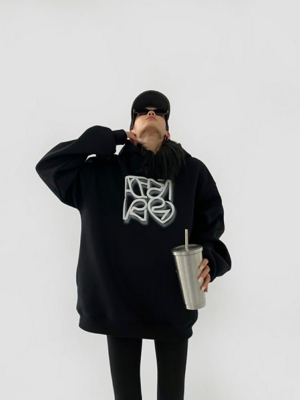 Typography Trend Heavyweight Loose Fit Hoodie - Sharbhy