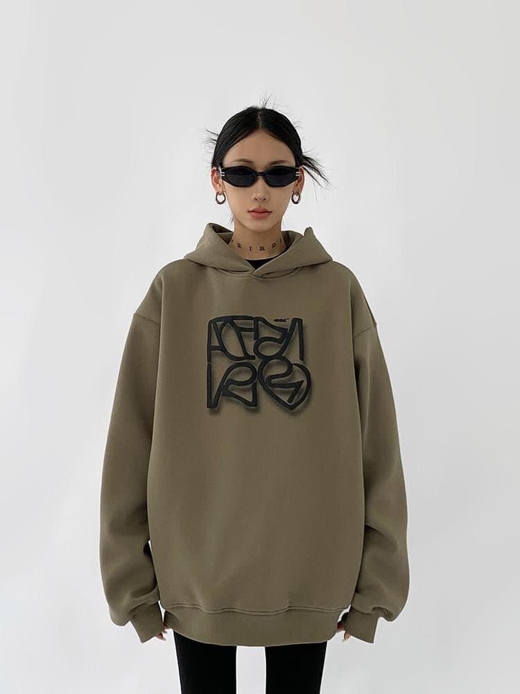 Typography Trend Heavyweight Loose Fit Hoodie - Sharbhy