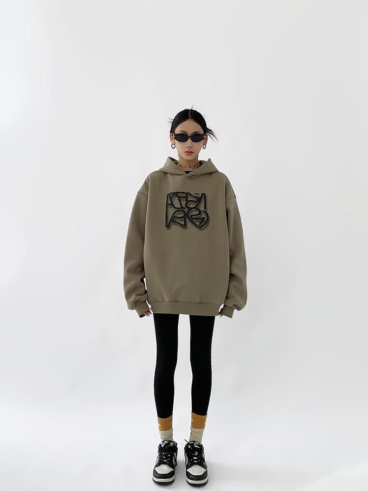Typography Trend Heavyweight Loose Fit Hoodie - Sharbhy