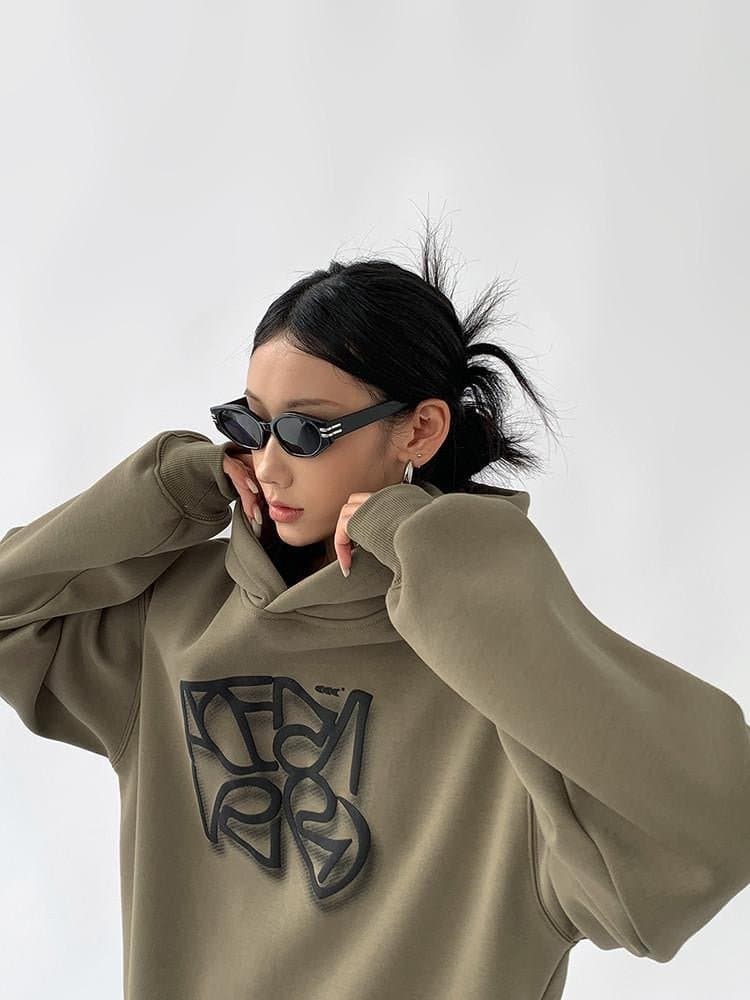 Typography Trend Heavyweight Loose Fit Hoodie - Sharbhy