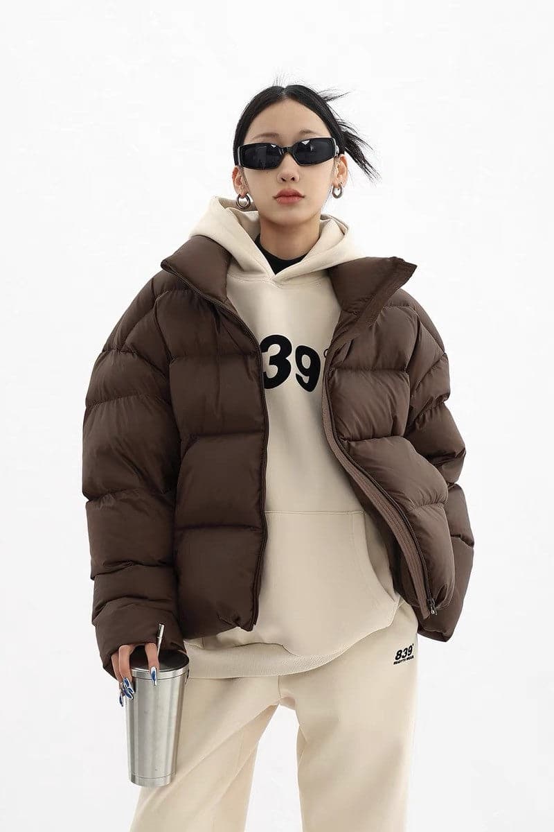 Chic Urban Contrast Layered Puffer Jacket