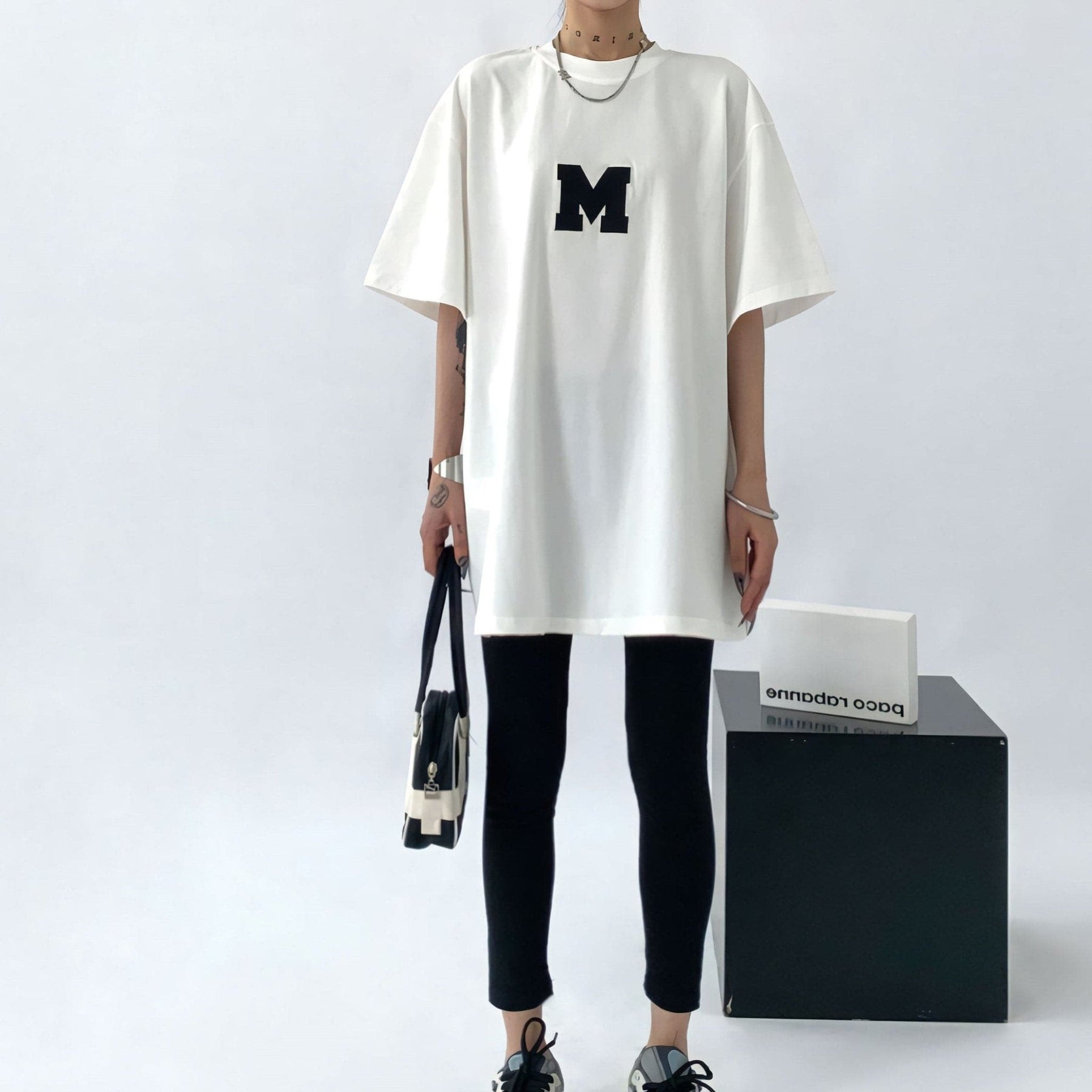 Letter Print Tee Summer Loose Fit Pure Cotton - Sharbhy