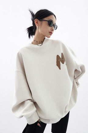 M-Printed Cotton Loose Fit Sweatshirt - Sharbhy