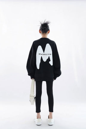 M-Printed Cotton Loose Fit Sweatshirt - Sharbhy