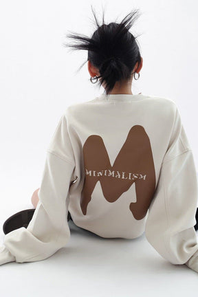 M-Printed Cotton Loose Fit Sweatshirt - Sharbhy
