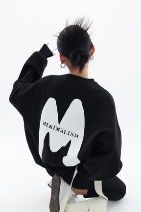 M-Printed Cotton Loose Fit Sweatshirt - Sharbhy
