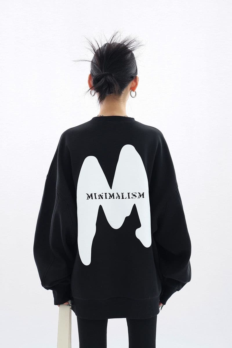 M-Printed Cotton Loose Fit Sweatshirt - Sharbhy
