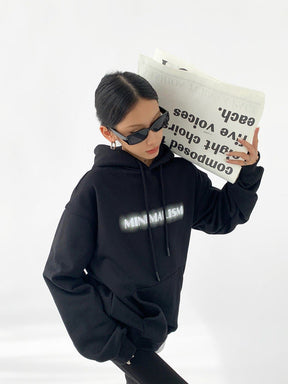 Minimalism Print Heavyweight Loose Fit Hoodie - Sharbhy