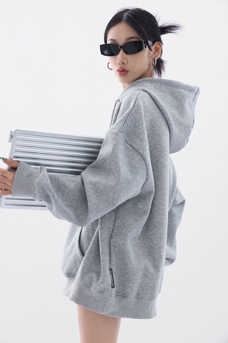NovaBlend Fuzzy Letter Printed Oversized Hoodie - Sharbhy