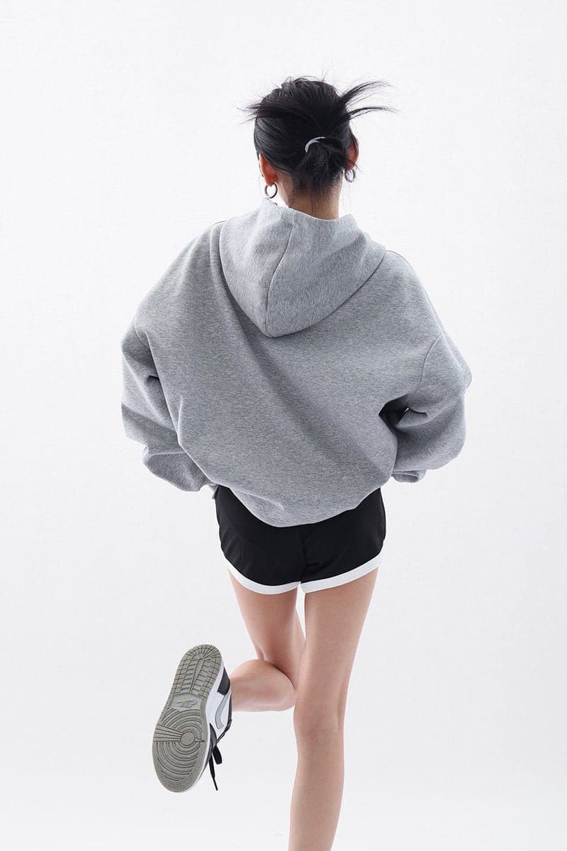 NovaBlend Fuzzy Letter Printed Oversized Hoodie - Sharbhy
