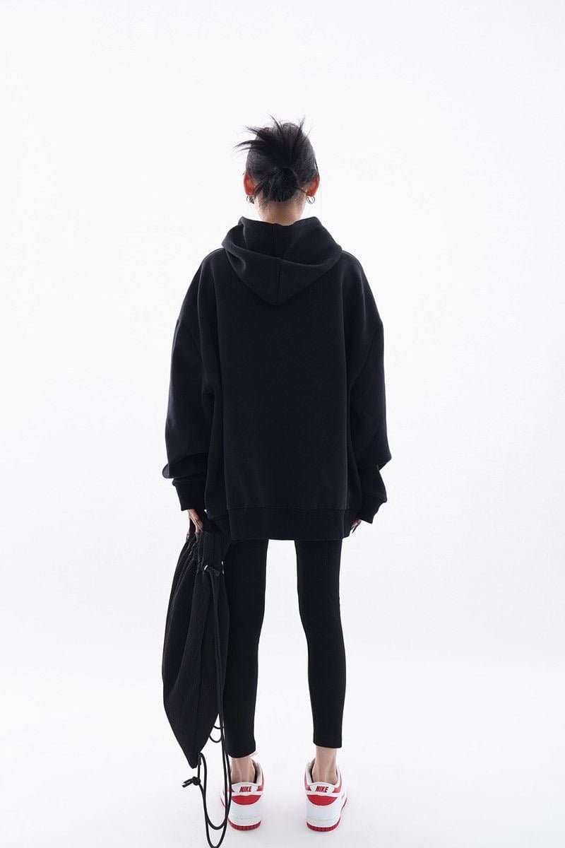 NovaBlend Fuzzy Letter Printed Oversized Hoodie - Sharbhy