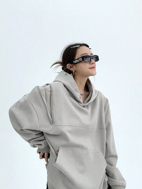 Shoulder Zip Hooded Sweatshirt - Sharbhy